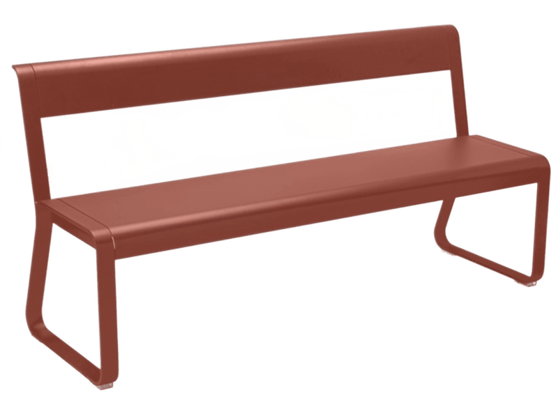 Bellevie Bench with Back - Fermob - Outdoor Furniture - Black Cherry - HORNE
