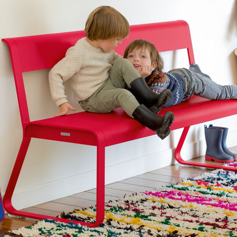 Bellevie Bench with Back - Fermob - Outdoor Furniture - Black Cherry - HORNE