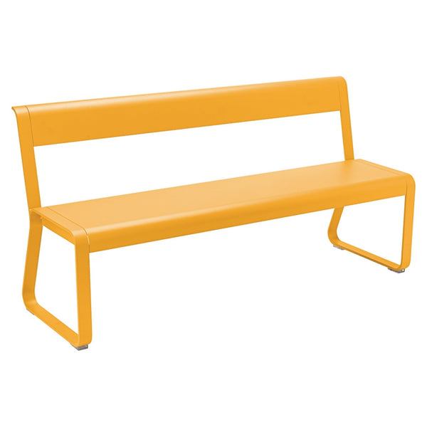 Bellevie Bench with Back - Fermob - Outdoor Furniture - Honey Textured - HORNE