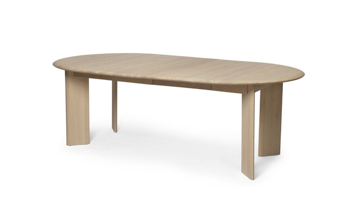Bevel Table Extendable - Ferm Living - Tables + Desks - White Oiled Beech - Two Extensions - HORNE