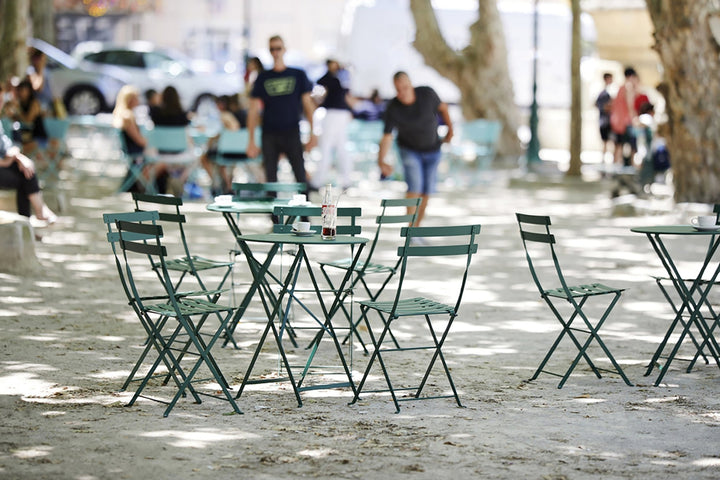 Bistro Round Folding Table - 24" - Fermob - Outdoor Furniture - Honey Textured - HORNE