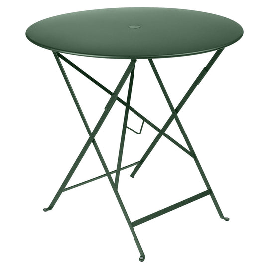 Bistro Round Folding Table - 30" w/Umbrella Hole - Fermob - Outdoor Furniture - Cedar Green - HORNE