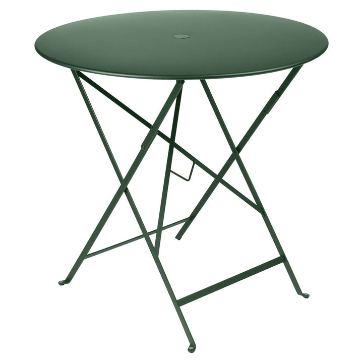 Bistro Round Folding Table - 30" w/Umbrella Hole - Fermob - Outdoor Furniture - Cedar Green - HORNE
