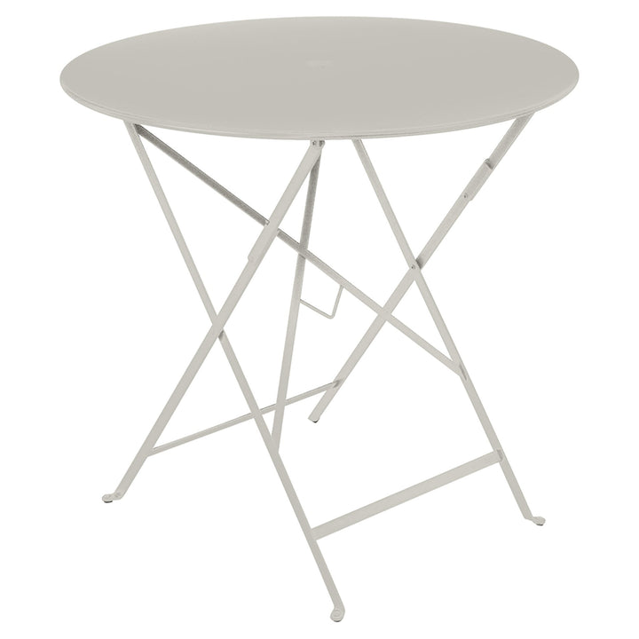 Bistro Round Folding Table - 30" w/Umbrella Hole - Fermob - Outdoor Furniture - Clay Grey - HORNE