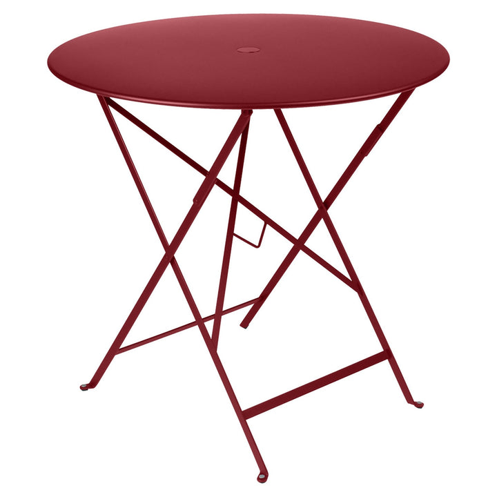 Bistro Round Folding Table - 30" w/Umbrella Hole - Fermob - Outdoor Furniture - Chili Red - HORNE