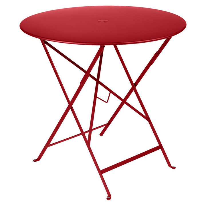 Bistro Round Folding Table - 30" w/Umbrella Hole - Fermob - Outdoor Furniture - Poppy Red - HORNE