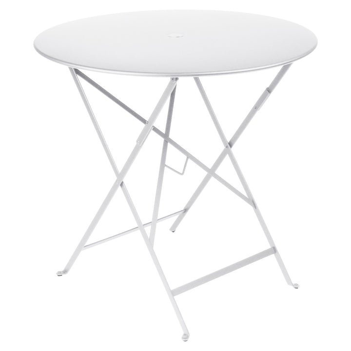Bistro Round Folding Table - 30" w/Umbrella Hole - Fermob - Outdoor Furniture - Cotton White - HORNE