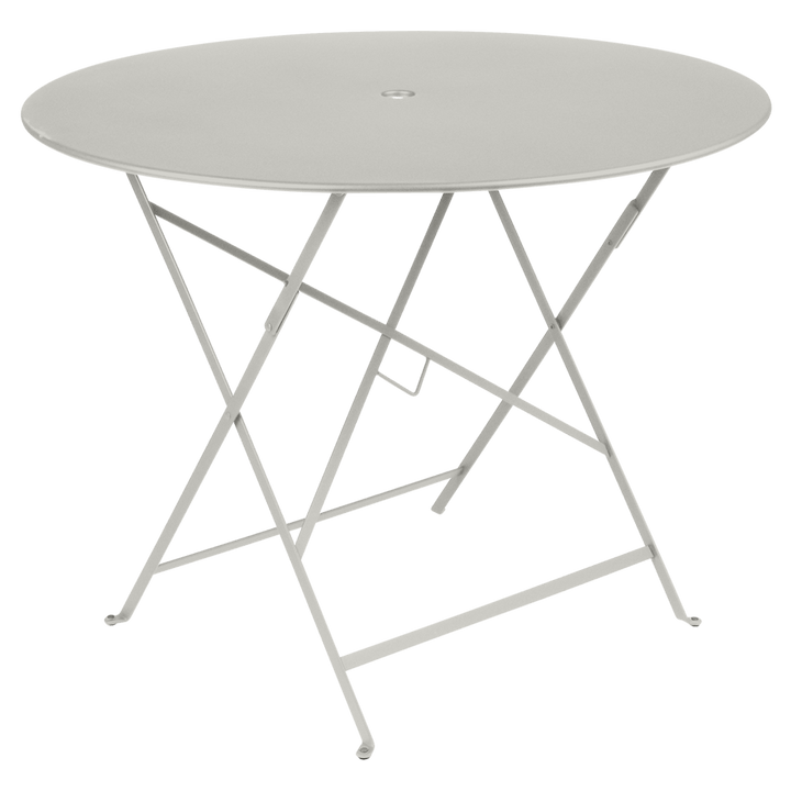 Bistro Round Folding Table - 38" w/Umbrella Hole - Fermob - Outdoor Furniture - Clay Grey - HORNE