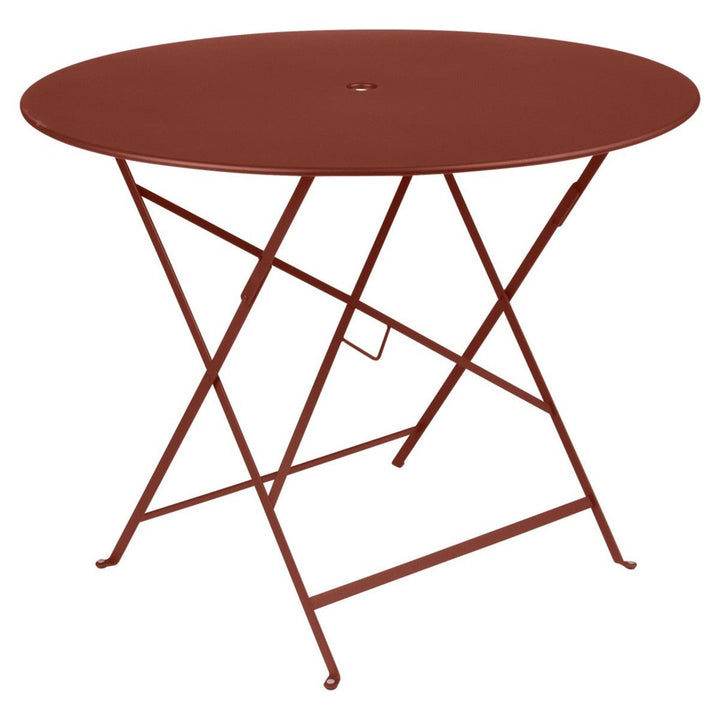 Bistro Round Folding Table - 38" w/Umbrella Hole - Fermob - Outdoor Furniture - Red Ochre - HORNE
