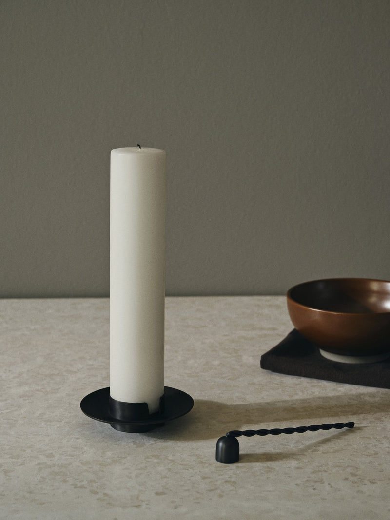 Block Candle Holder - Ferm Living - Candle Holders - Black Brass - HORNE