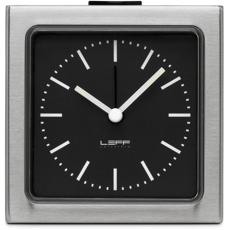 Block Steel Clock - Black Index