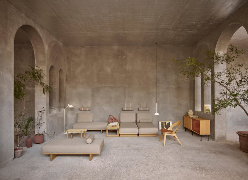 Large rectangular wicker coffee table by Carl Hansen & Son