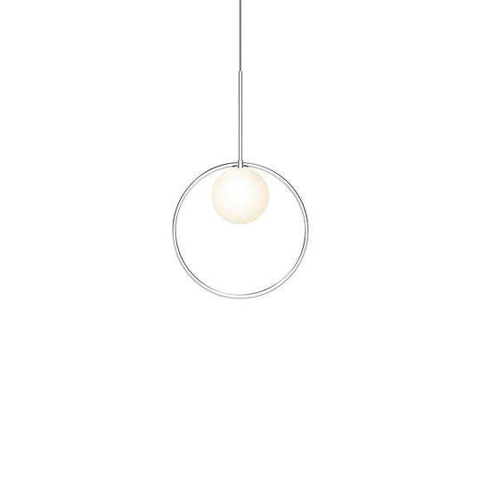 Bola Halo Pendant - Pablo Designs - Pendants - 12"dia Shade - Chrome - HORNE