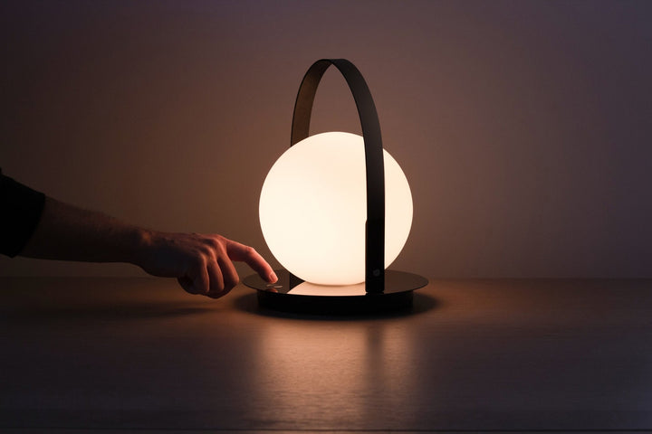 Bola Lantern - Pablo Designs - Outdoor Lights - Tan/Chrome - HORNE