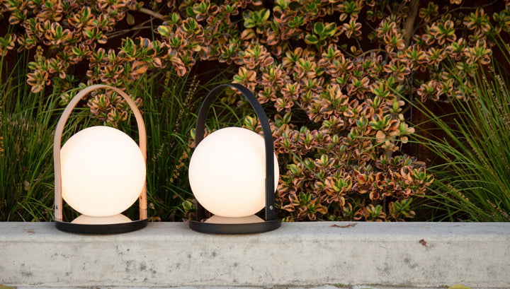 Bola Lantern - Pablo Designs - Outdoor Lights - Tan/Chrome - HORNE