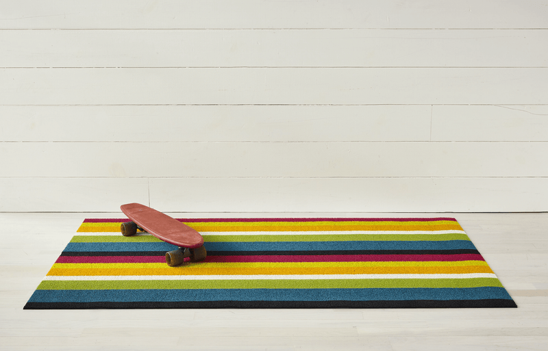 Bold Stripe Shag Rug - Chilewich - Rugs - Black/White - Doormat - HORNE