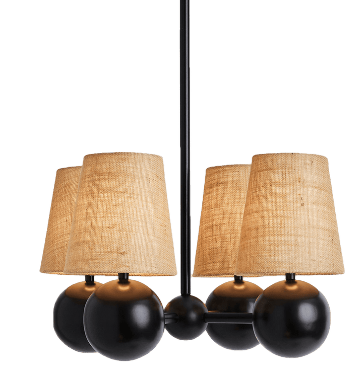Bole Pendant IV - Workstead - Pendants - 24" - Natural Linen - Matte White Enamel - HORNE