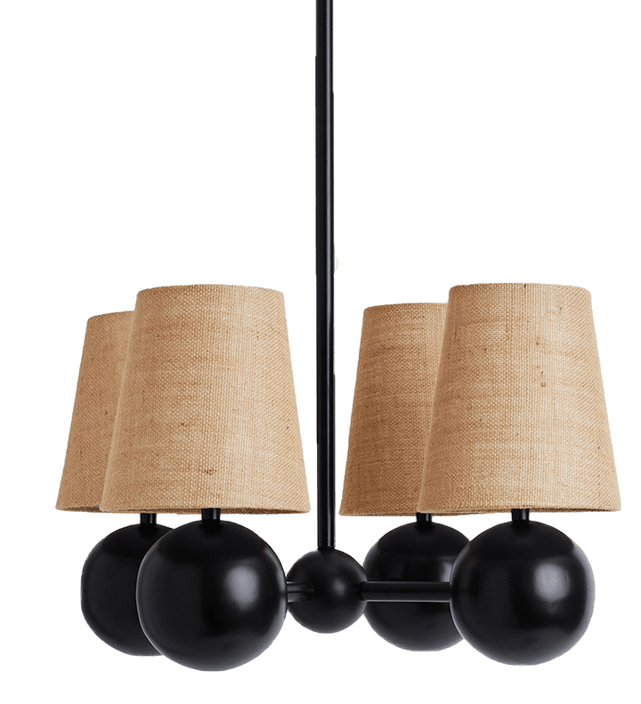 Bole Pendant IV - Workstead - Pendants - 24" - Natural Linen - Matte White Enamel - HORNE