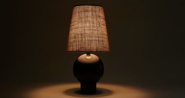 Bole Table Light - Workstead - Table + Task - Matte Black Enamel - Natural Linen - HORNE