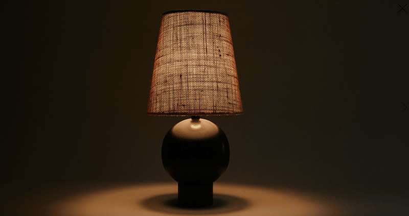 Bole Table Light - Workstead - Table + Task - Matte Black Enamel - Natural Linen - HORNE