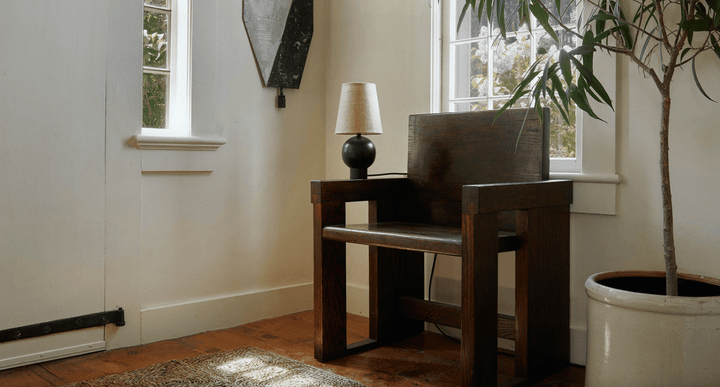 Bole Table Light - Workstead - Table + Task - Matte Black Enamel - Natural Linen - HORNE