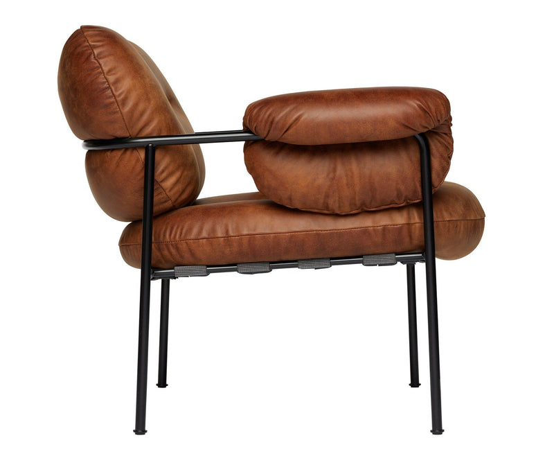 Bollo Armchair - Fogia - Chairs - Vintage - Cognac Leather - White - HORNE