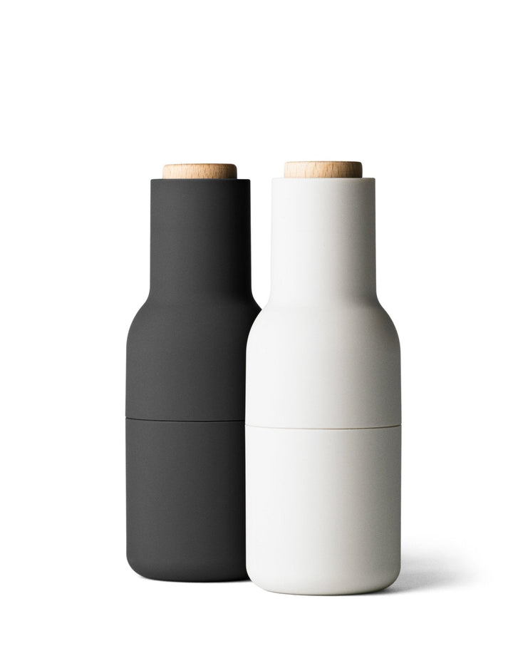 Bottle Grinders - Set of 2 - Audo Copenhagen - Kitchen Tools - Carbon/Ash - Beech Lid - HORNE
