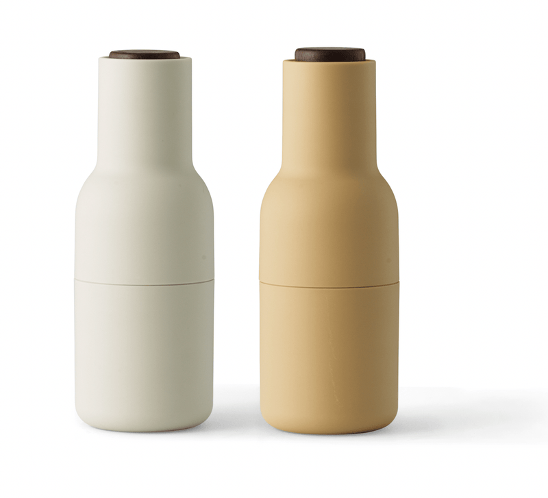 Bottle Grinders - Set of 2 - Audo Copenhagen - Kitchen Tools - Bronzed Brass - Walnut Lid - HORNE