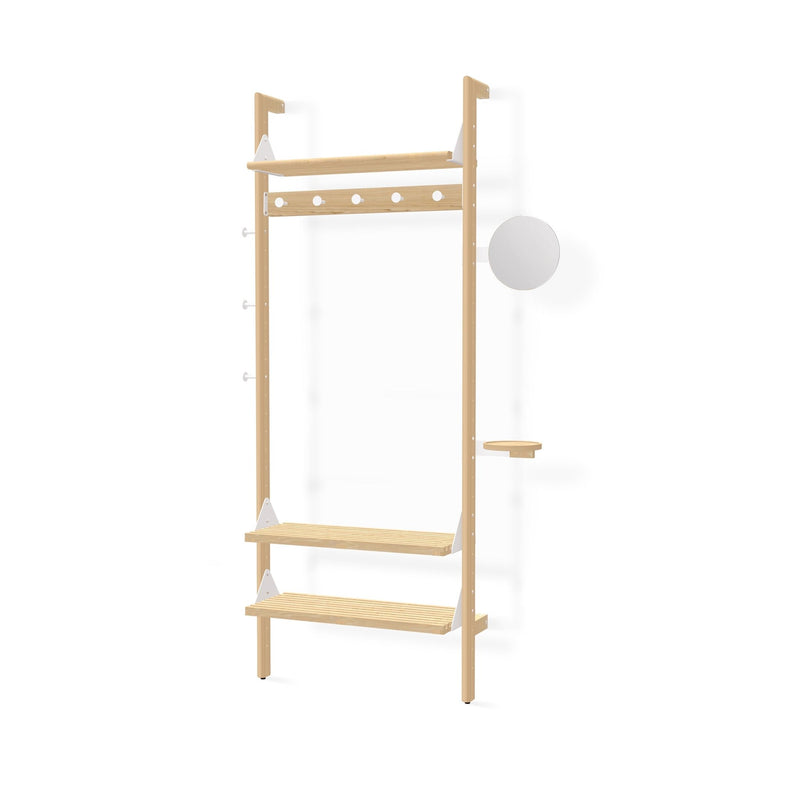 Branch - 1 Entryway Unit - Gus* Modern - Shelving - Blonde Frame/White Brackets - HORNE