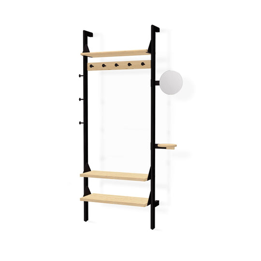 Branch - 1 Entryway Unit - Gus* Modern - Shelving - Black Frame/Blonde Shelves - HORNE