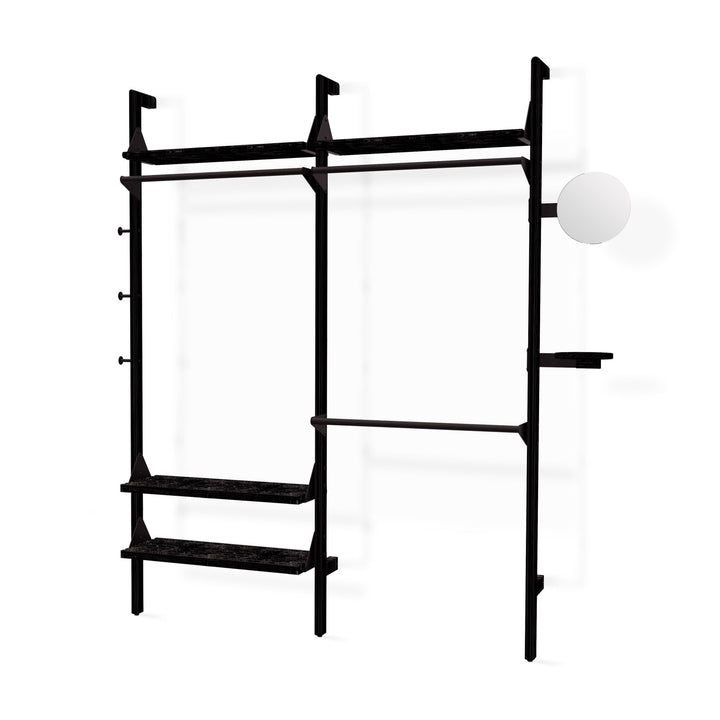 Branch - 2 Wardrobe Unit - Gus* Modern - Shelving - Black Frame/Black Brackets - HORNE