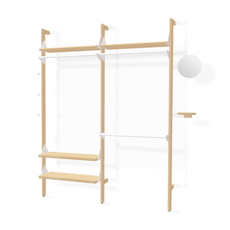 Branch - 2 Wardrobe Unit - Gus* Modern - Shelving - Blonde Frame/White Brackets - HORNE