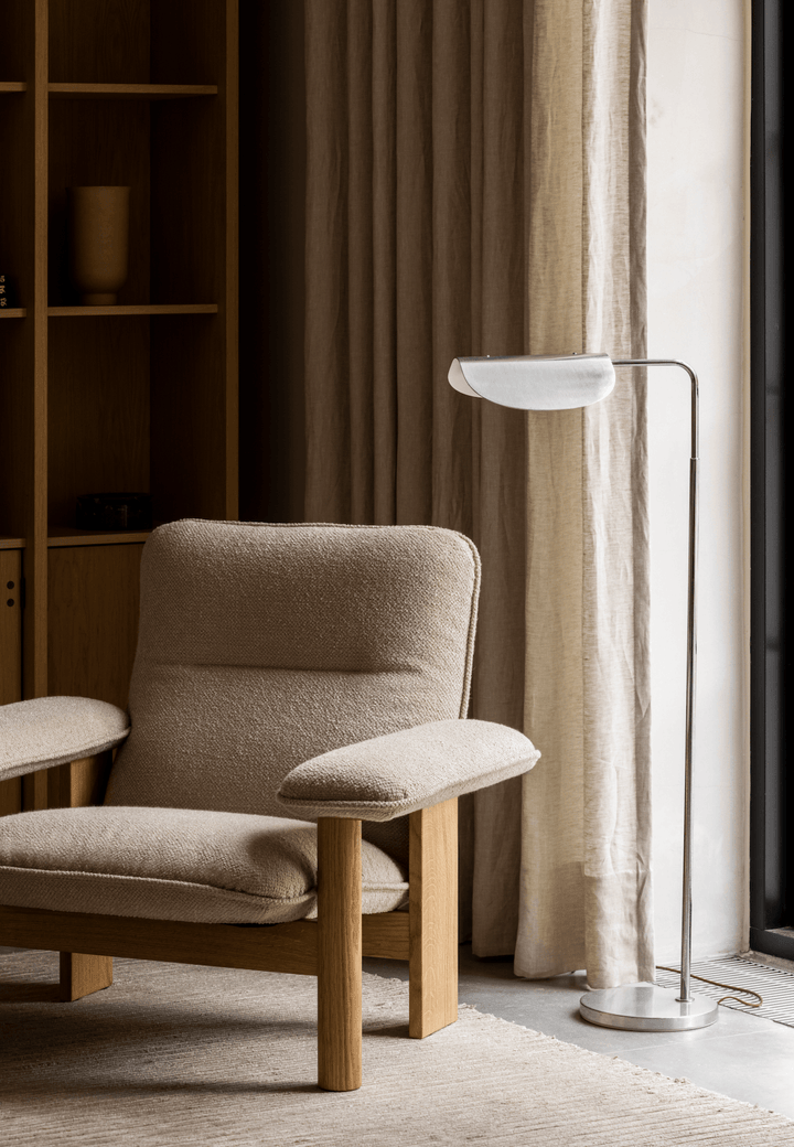 Brasilia Lounge Chair & Ottoman - Upholstered - Audo Copenhagen - Chairs - Chair Only - Boucle 02 Fabric - Natural Oak - HORNE