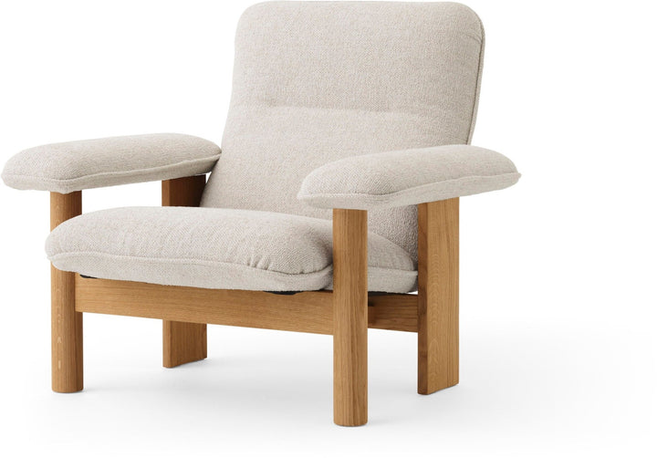 Brasilia Lounge Chair & Ottoman - Upholstered - Audo Copenhagen - Chairs - Chair Only - Boucle 02 Fabric - Natural Oak - HORNE