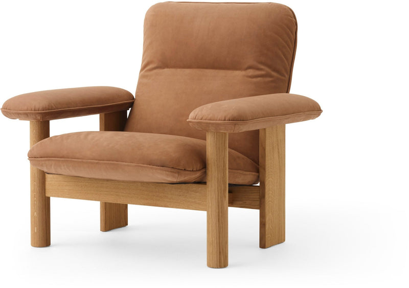 Brasilia Lounge Chair & Ottoman - Upholstered - Audo Copenhagen Chairs - Chair Only - Boucle 02 Fabric - Natural Oak - HORNE