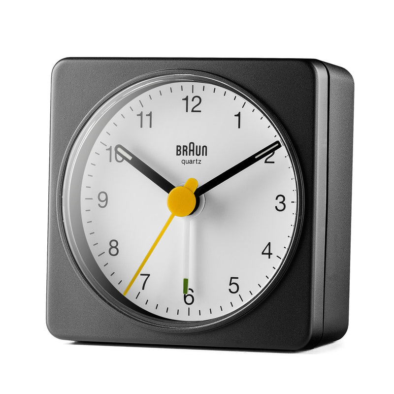Braun Classic Alarm Clock - BC2X - Braun - Clocks - Black Case & White Dial - HORNE