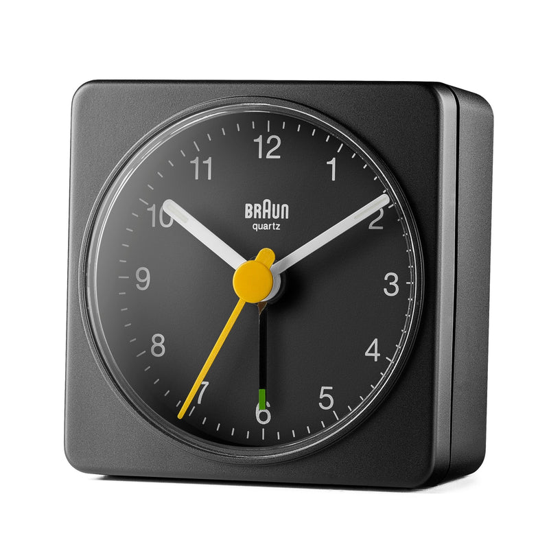 Braun Classic Alarm Clock - BC2X - Braun - Clocks - Black Case & White Dial - HORNE