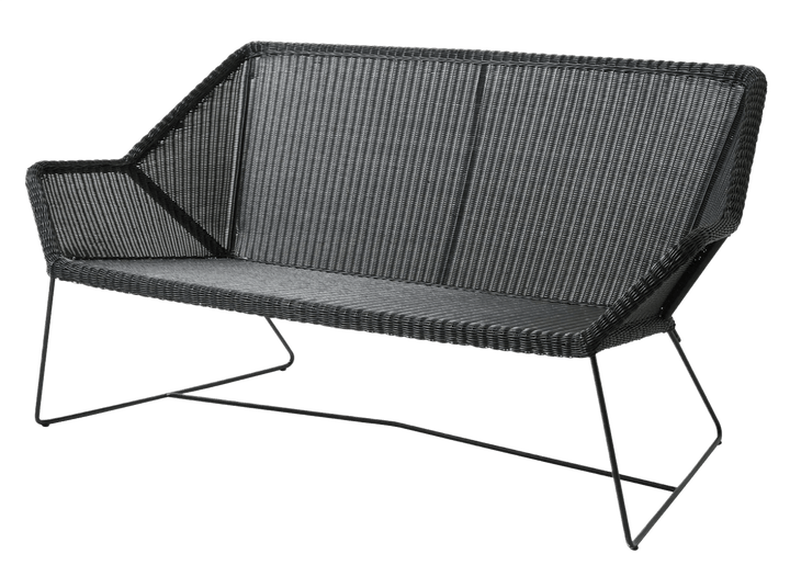 Breeze 2 - Seater Lounge Sofa - Cane Line - Outdoor Furniture - Black - No Cushion - HORNE