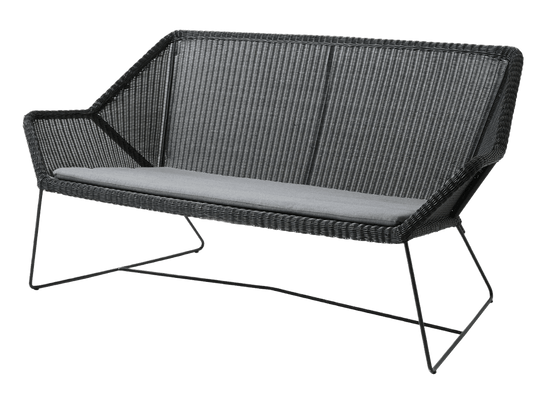 Breeze 2 - Seater Lounge Sofa - Cane Line - Outdoor Furniture - Black - Grey Cushion - HORNE