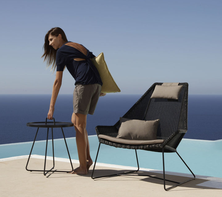Breeze Highback Chair - Cane Line - Outdoor Furniture - White Grey - White Cushion - HORNE