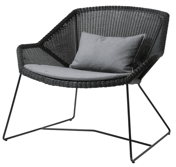 Breeze Lounge Chair - Cane Line - Outdoor Furniture - Black - Grey Cushion - HORNE