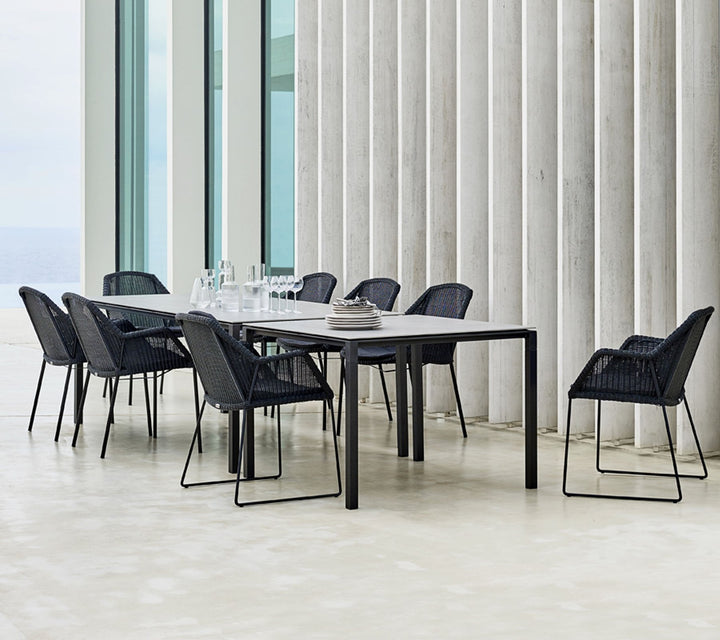 Breeze Stacking Dining Chair - Set of 2 - Cane Line - Outdoor Furniture - White Grey - White Cushion - HORNE