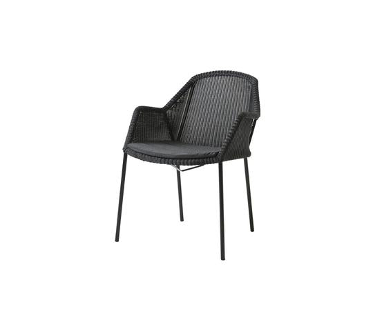 Breeze Stacking Dining Chair - Set of 2 - Cane Line - Outdoor Furniture - Black - Black Cushion - HORNE