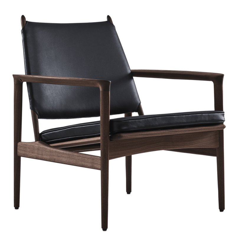 Broadway Lounge Chair - Eikund - Chairs - Semi - Aniline Black - White Oiled Oak - HORNE