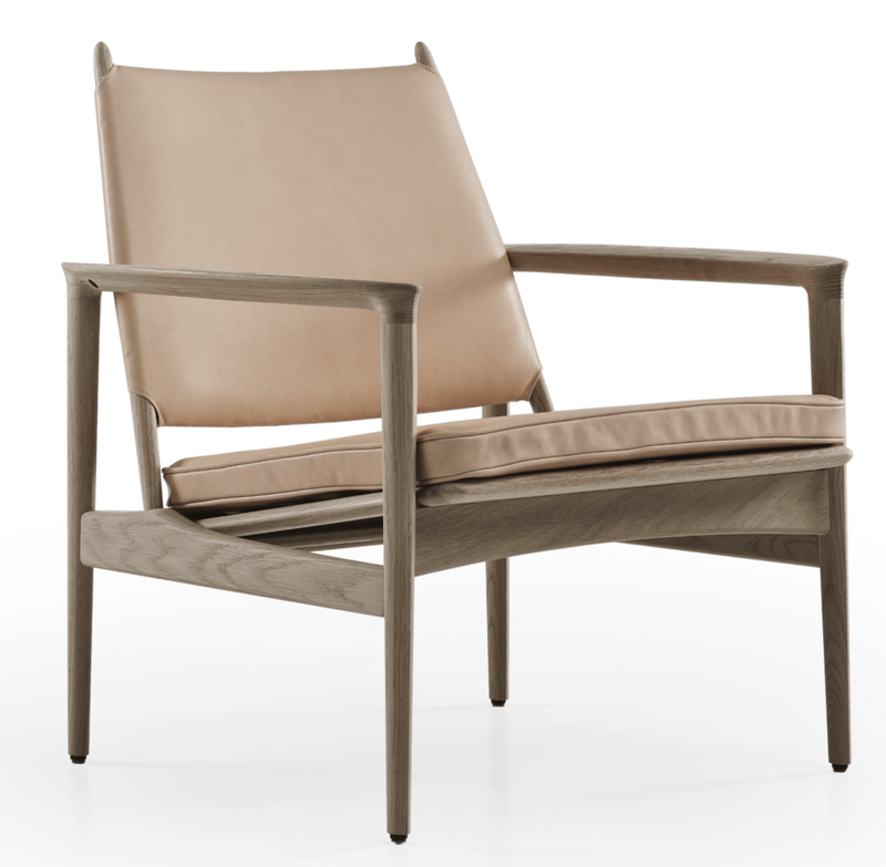 Broadway Lounge Chair - Eikund - Chairs - Semi - Aniline Black - White Oiled Oak - HORNE