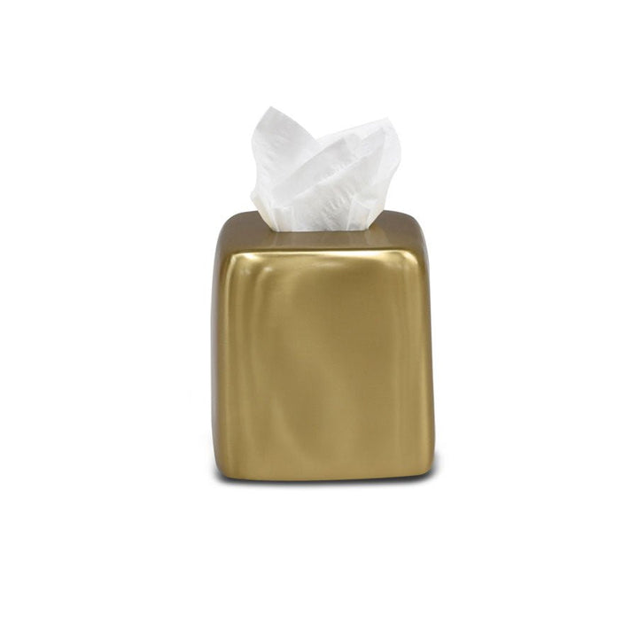 Cuadrado Tissue Box Holder in Brushed Brass - Tina Frey - Bath - HORNE