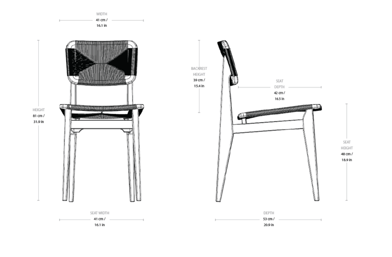 C - Chair Outdoor Dining Chair - Gubi - Chairs - HORNE