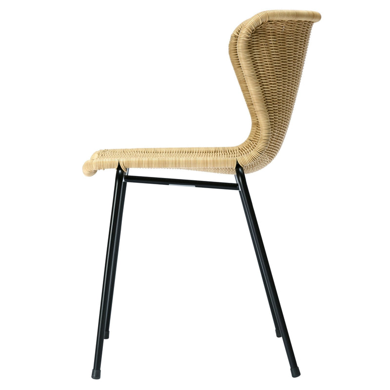 C603 Outdoor Dining Chair - Feelgood Designs - Outdoor Furniture - Wheat Seat/ Black Frame - HORNE
