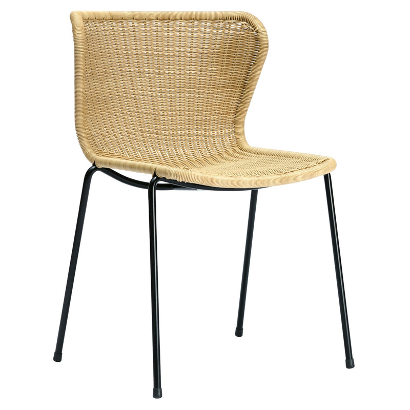 C603 Outdoor Dining Chair - Feelgood Designs - Outdoor Furniture - Wheat Seat/ Black Frame - HORNE