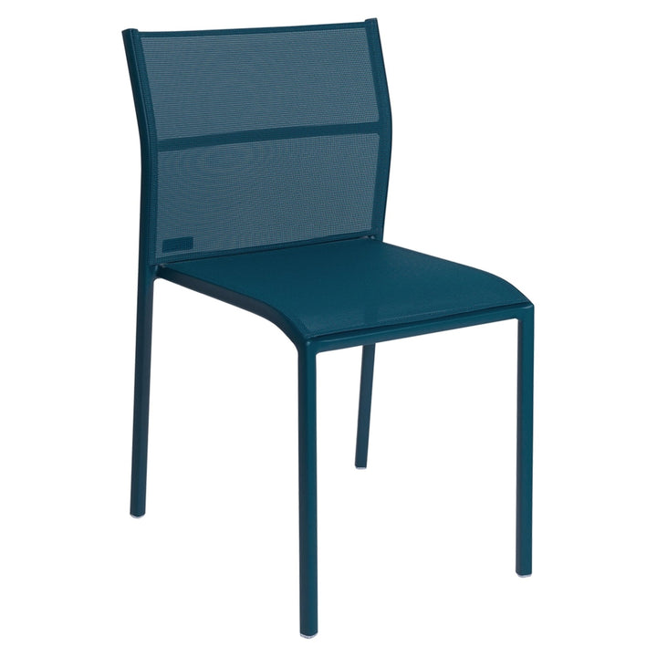 Cadiz Side Chair - Stereo Fabric - Set of 4 - Fermob - Outdoor Furniture - Acapulco Blue - HORNE